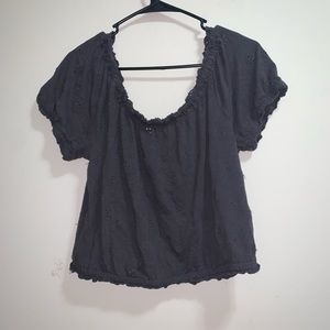Gray American Eagle off the shoulder crop top